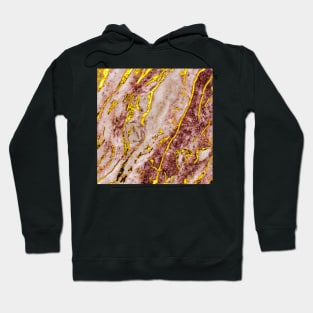 Pink and Golden Marble Texture Hoodie